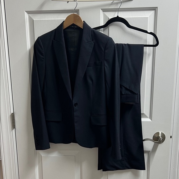 Theory dark dark gray Women's Blazer jacket Suit Pants size 4 - Picture 1 of 10